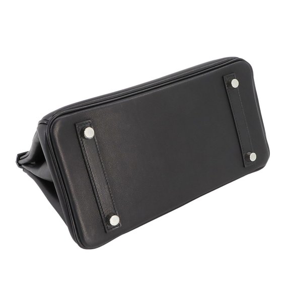 Hermes Birkin 25 Rock Hand Bag Volupt Black B Stamp Silver Hardware - Picture 4 of 10